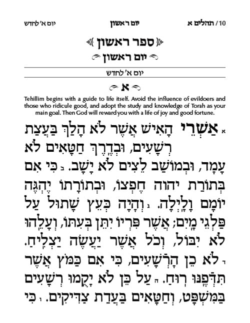 Signature Leather Heb Only, Large Type Tehillim with English Introductions - Charcoal (Black Charcoal)