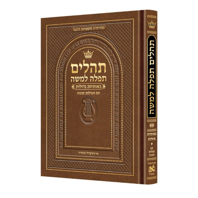 Hebrew Only, Large Type Tehillim with Hebrew Introductions- Hasbani Family Edition (Full Size Brown Heb Intro)