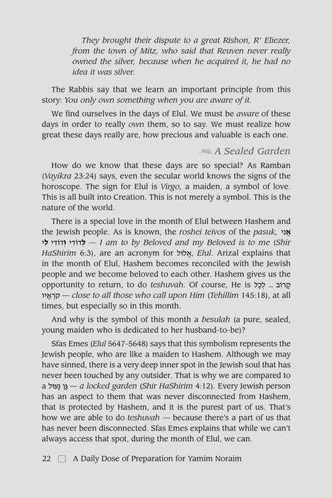 A Daily Dose of Preparation for Yamim Noraim