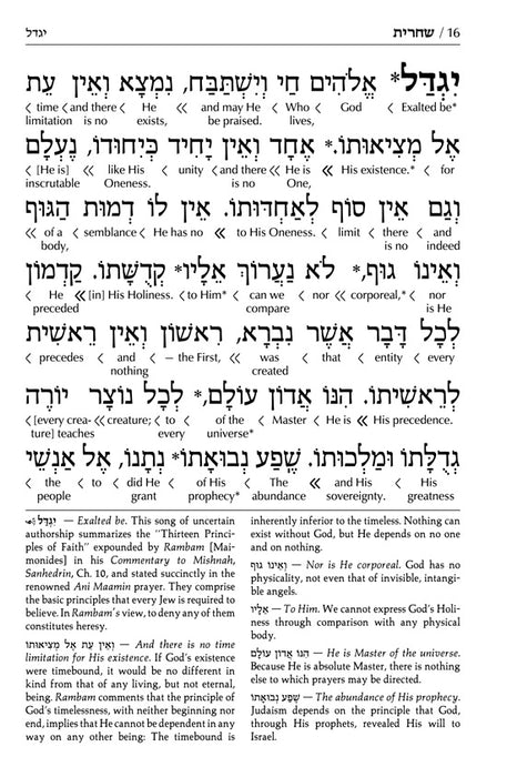 Siddur Interlinear Weekday Full Size - Ashkenaz - Schottenstein Edition - Signature Leather - Charcoal Black