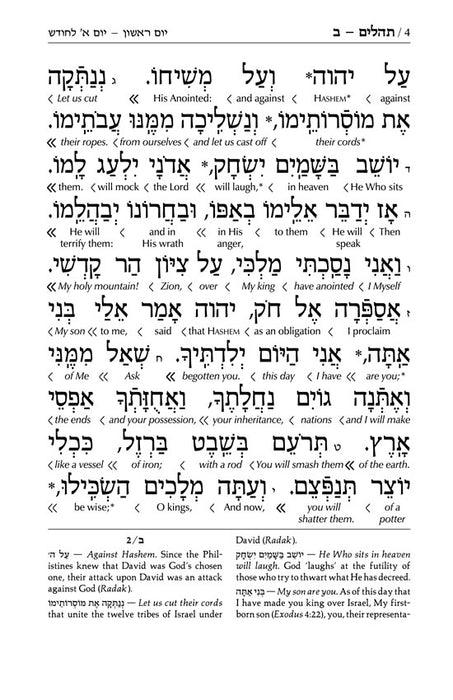 Interlinear Tehillim / Psalms Pocket Size, Hard Cover The Schottenstein edition (Hardcover)