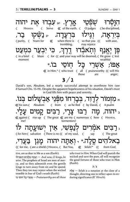 Signature Leather Collection Enlarged Interlinear Tehillim Navy