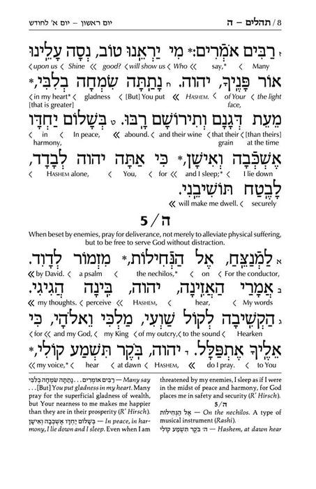 Signature Leather Collection Enlarged Interlinear Tehillim Royal Brown