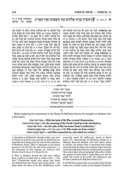 Or HaChaim - Yaakov & Ilana Melohn Edition - Bereishis/Genesis Vol. 1 (Bereishis-Chayei Sarah)