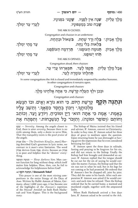 ArtScroll  Machzor Rosh Hashanah & Yom Kippur - Hebrew English - 2 Volume Set - Maroon Leather- Ashkenaz  - Full Size