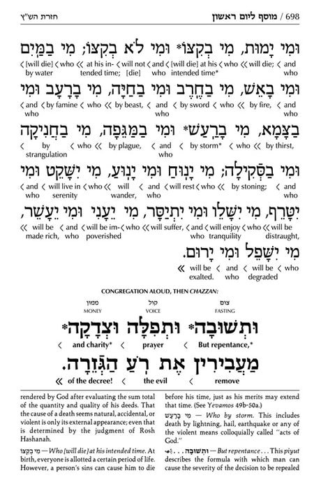 Schottenstein  Machzor Interlinear Rosh Hashanah -Hebrew English - Sefard - Alligator Leather - Full Size