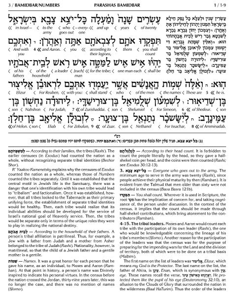 Schottenstein Ed Interlinear Chumash Vol 4: Bamidbar / Numbers