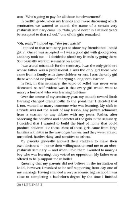 Lifelines Story Example LifeLines 3 — Moznaim.com