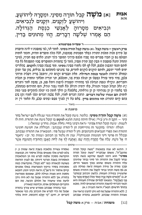 Mid Size - Hebrew Ryzman Mishnah Avos
