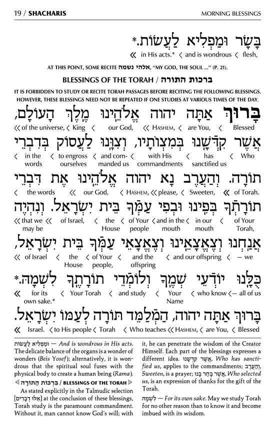 The ArtScroll Interlinear Weekday Siddur - Ashkenaz -Yerushalayim White Leather -Pocket Size