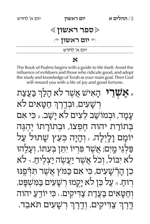 Large Type Tehillim / Psalms- Hebrew- English