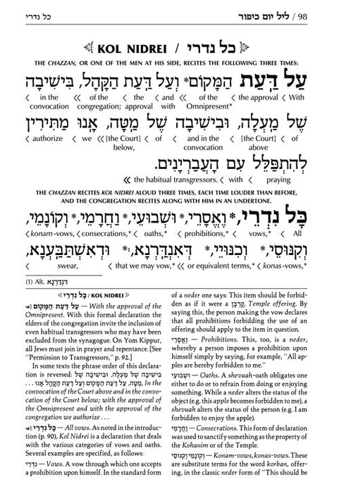 Schottenstein  Machzor Interlinear Yom Kippur -Hebrew English - Ashkenaz - Alligator  Leather